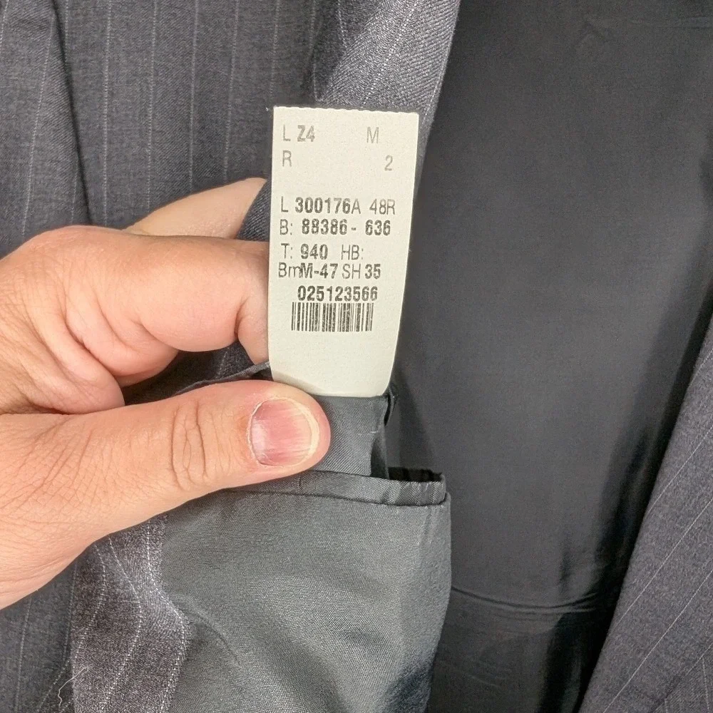 Lauren Ralph Lauren Men's 48R Blazer Sport Coat Charcoal Gray Pinstripe Vent EUC